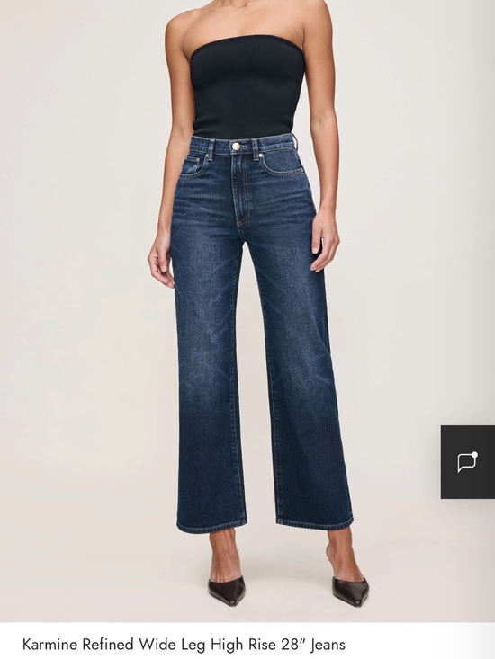 DL1961 Denim - DL1961 Karmine Wide-Leg High-Rise Jeans in Dark Sea - size 27